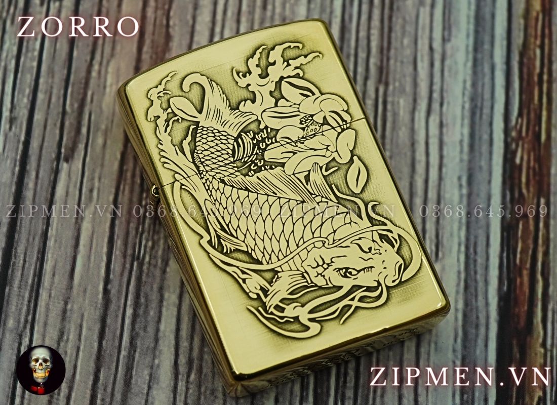 Bật lửa Zorro cá chép hoá rồng limited giá rẻ