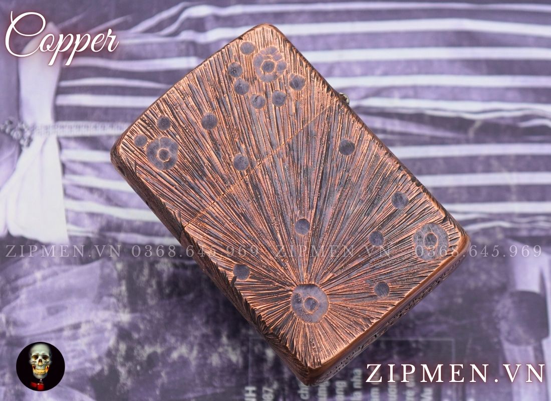 Bật lửa zorro supper copper đồng đỏ hình mặt trăng
