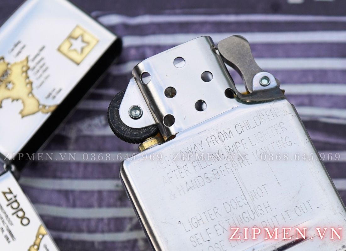 Bật lửa Zippo USA hình bản đồ Việt Nam màu trắng