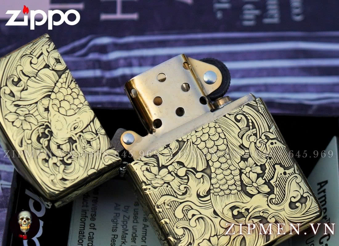 Zippo armor cá chép Daruma chính hãng cao cấp