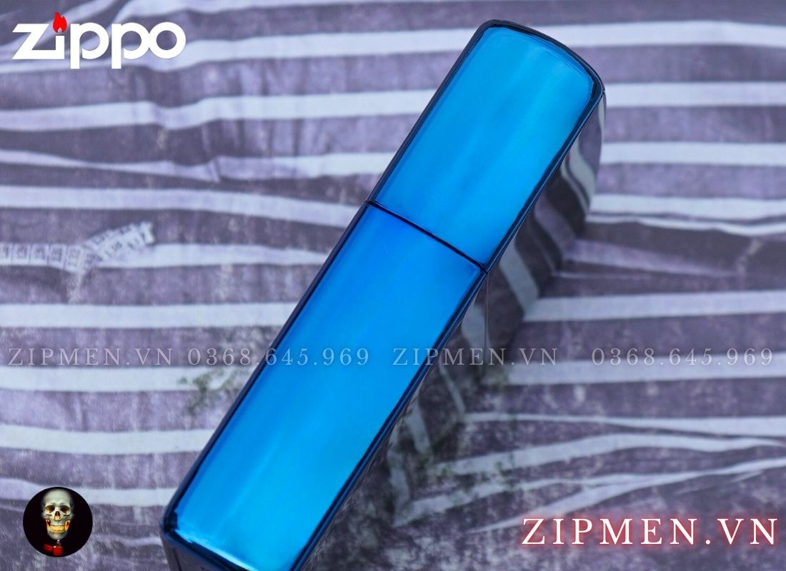 Bật lửa zippo USA logo 555 màu xanh saphire