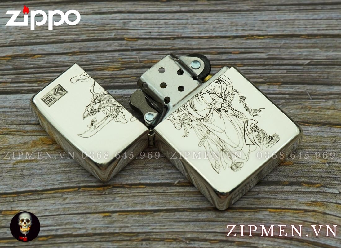 Zippo bạc khối quan công