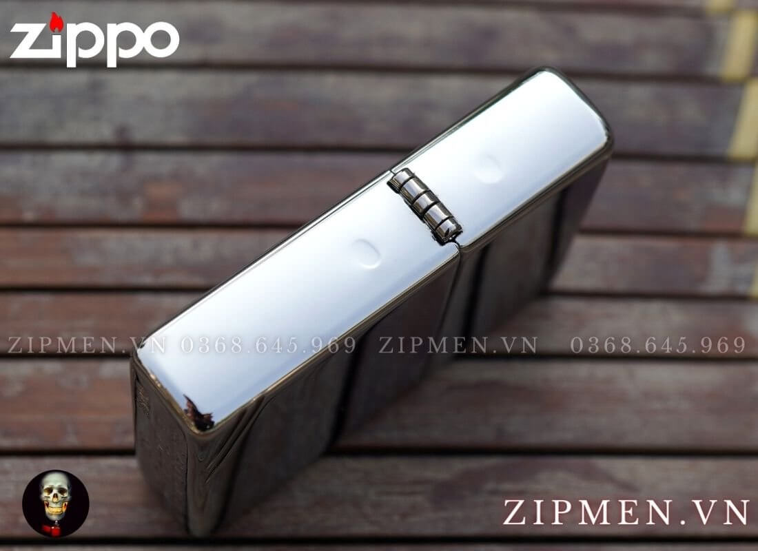 Bật lửa zippo usa trắng bóng góc | Bật lửa zippo cao cấp chính hãng