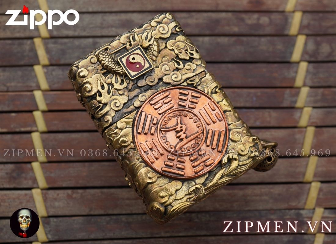 zippo cao cấp xuất Nhật chủ đề tứ linh