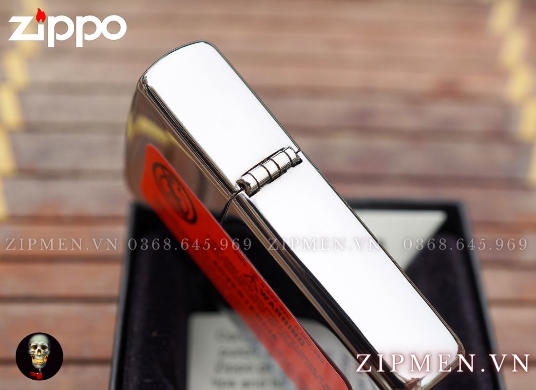 zippo z250 trắng bóng trơn
