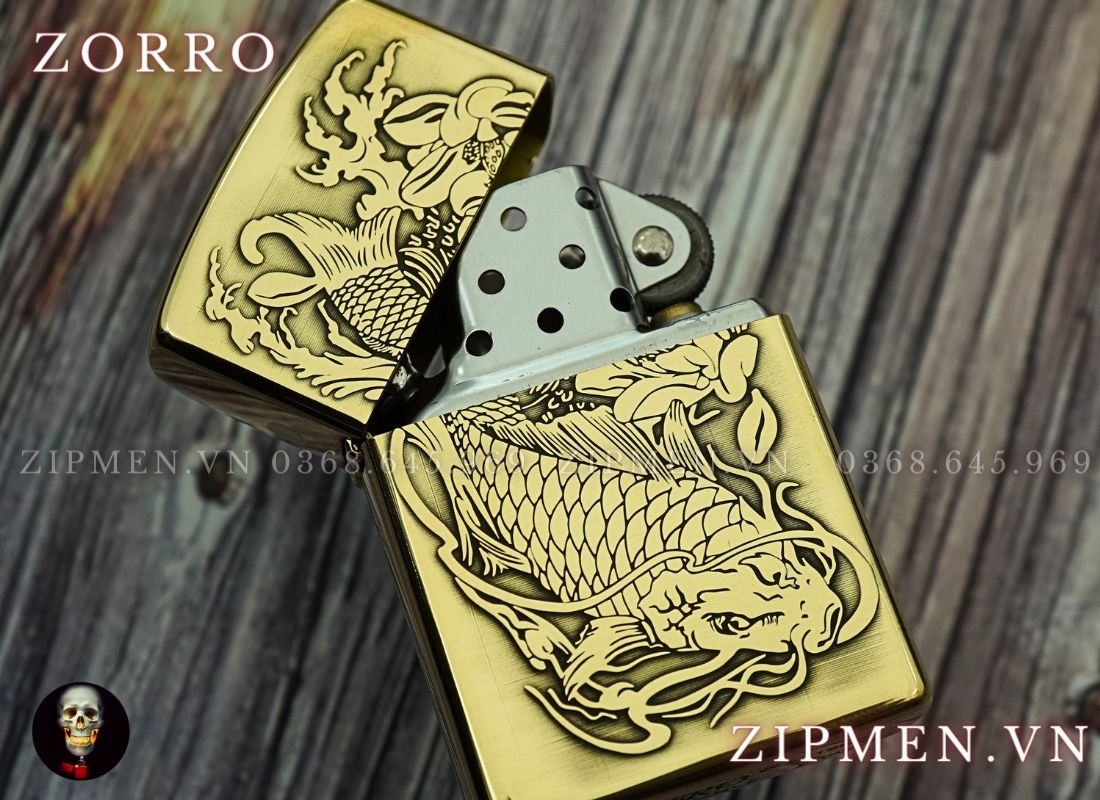 Bật lửa Zorro cá chép hoá rồng limited giá rẻ