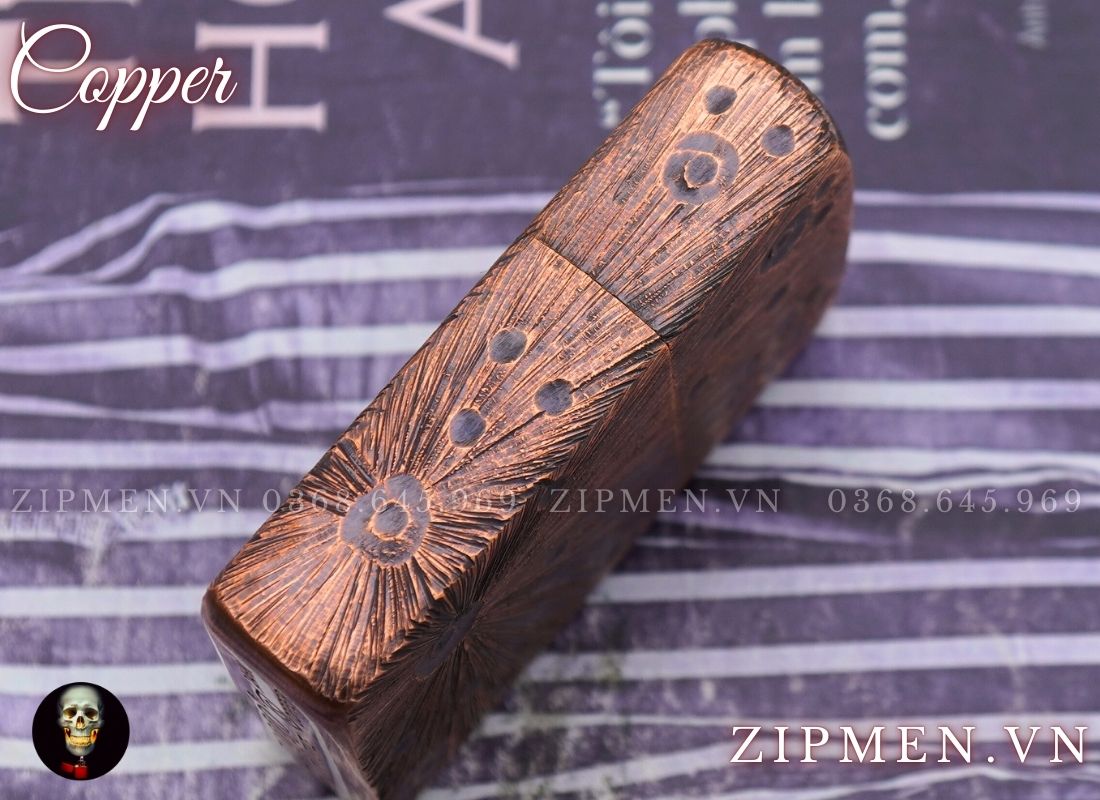 Bật lửa zorro supper copper đồng đỏ hình mặt trăng
