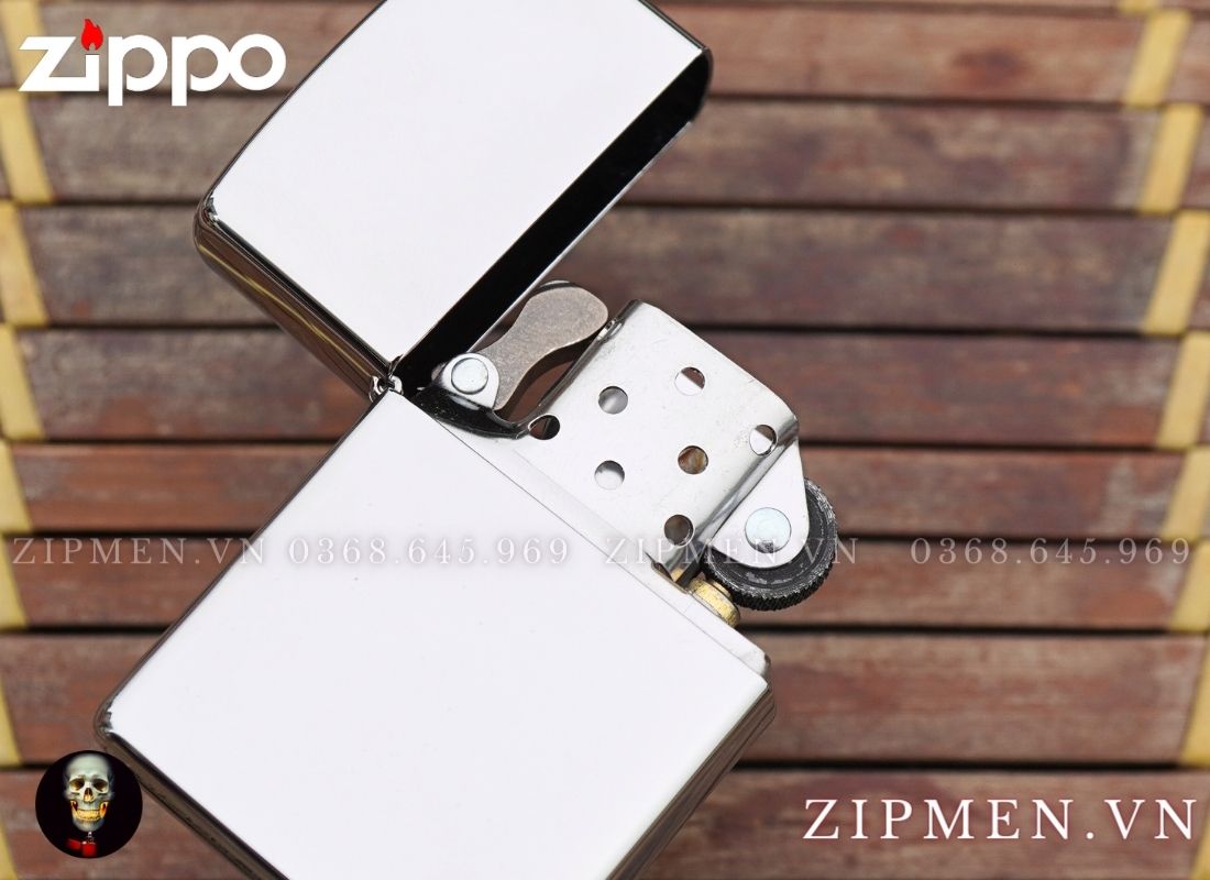 zippo z250 trắng bóng trơn