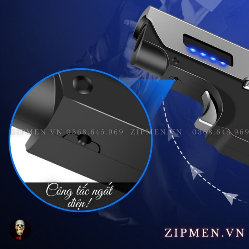 bật lửa khò ga tia plasma hình khẩu súng