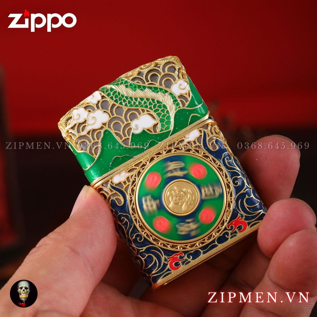 Bật lửa zippo xuất Nhật chủ đề rồng xanh