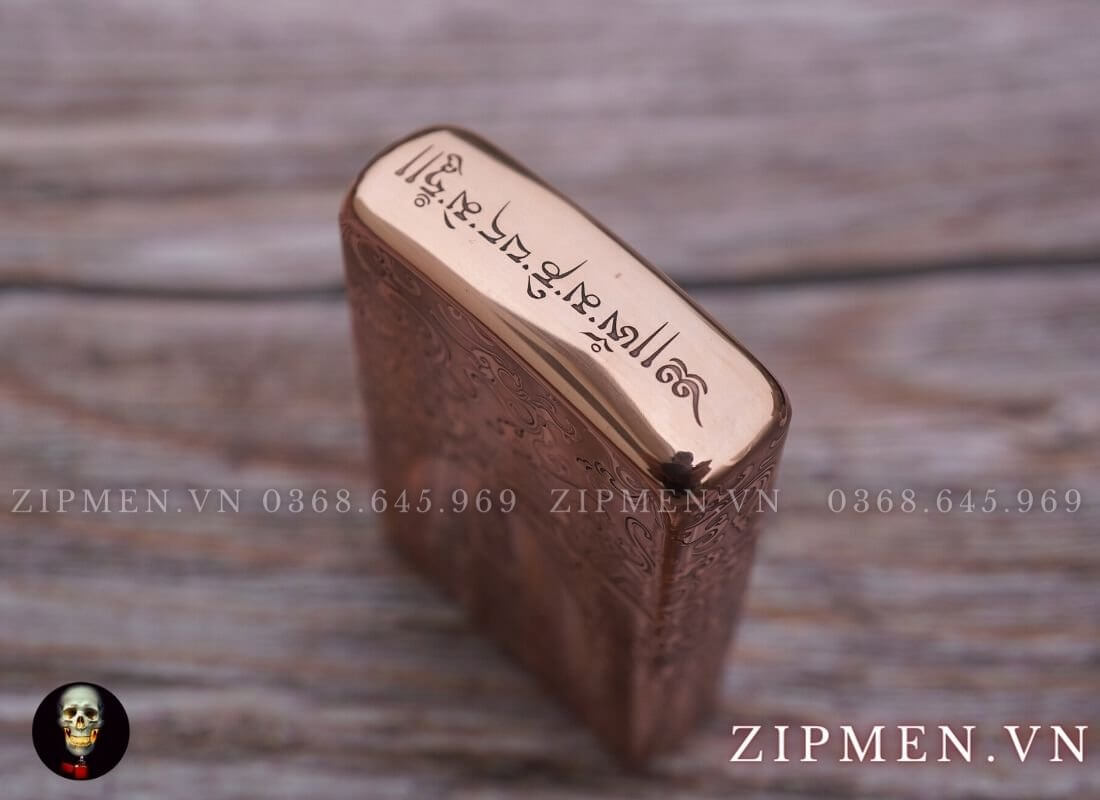 Hộp quẹt zorro copper đồng đỏ nguyên chất chủ đề quan âm bồ tát | Hộp quet chính hãng