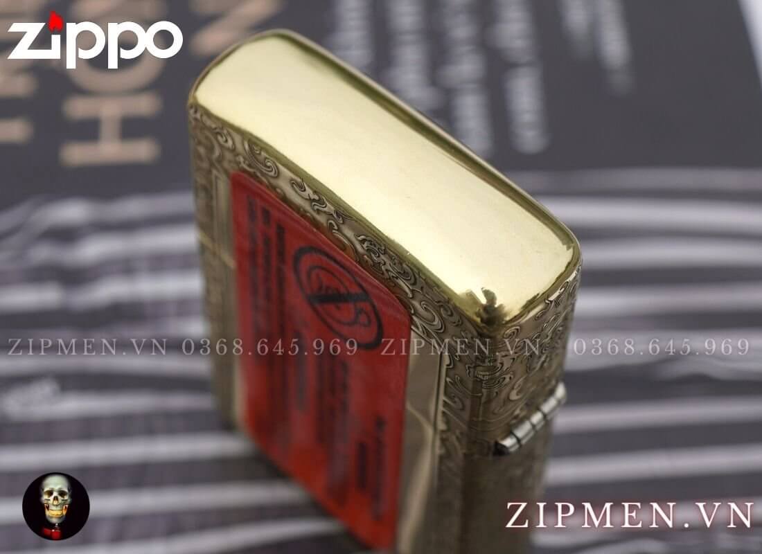 Bật lửa zippo armor vỏ dày hình mặt quan vân trường cao cấp chính hãng