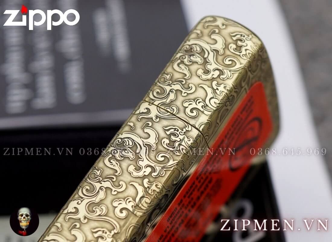 Bật lửa zippo armor vỏ dày hình mặt quan vân trường cao cấp chính hãng