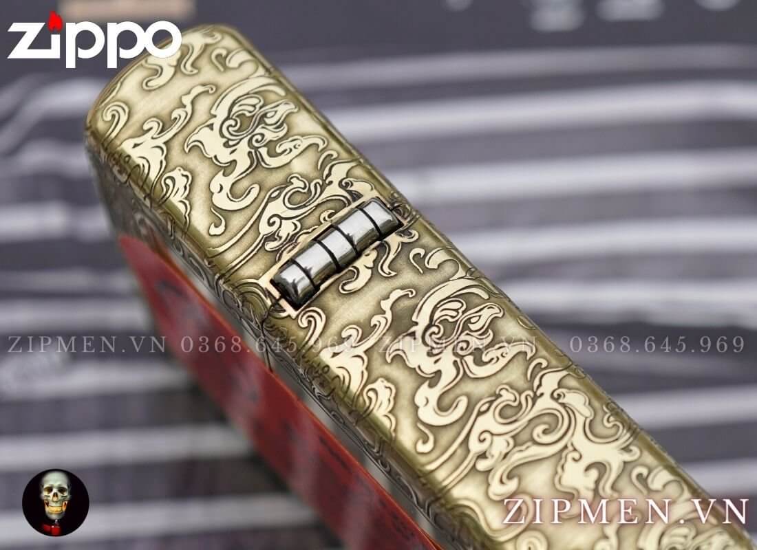 Bật lửa zippo armor vỏ dày hình mặt quan vân trường cao cấp chính hãng