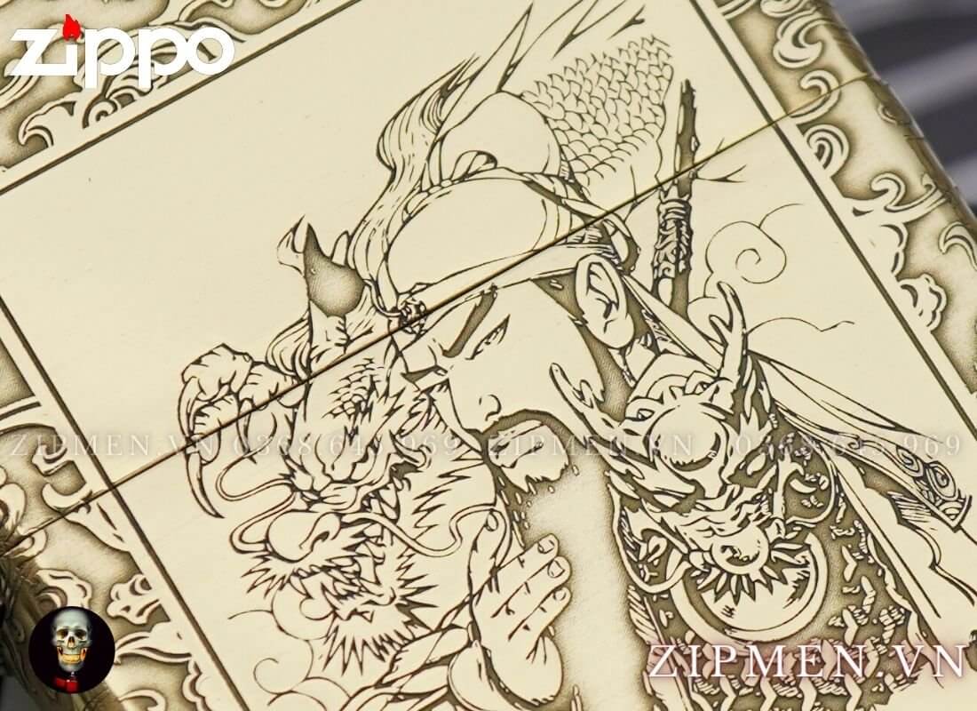Bật lửa zippo armor vỏ dày hình mặt quan vân trường cao cấp chính hãng