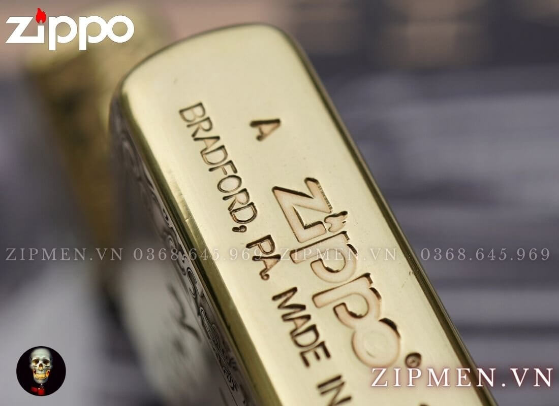 Bật lửa zippo armor vỏ dày hình mặt quan vân trường cao cấp chính hãng