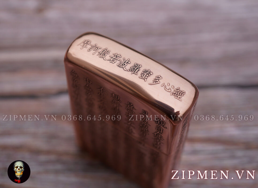Bật lửa zorro copper bát nhã tâm kinh | Bật lửa zorro cao cấp chính hãng