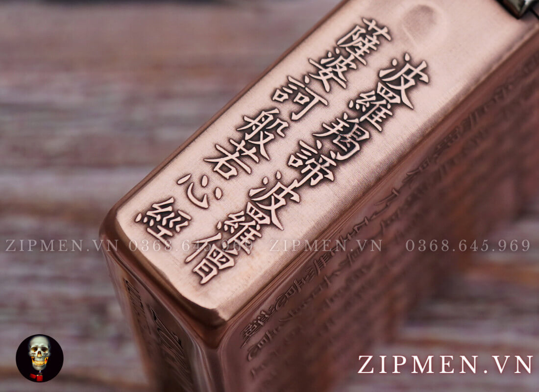 Bật lửa zorro copper bát nhã tâm kinh | Bật lửa zorro cao cấp chính hãng