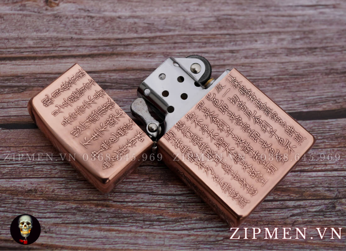 Bật lửa zorro copper bát nhã tâm kinh | Bật lửa zorro cao cấp chính hãng
