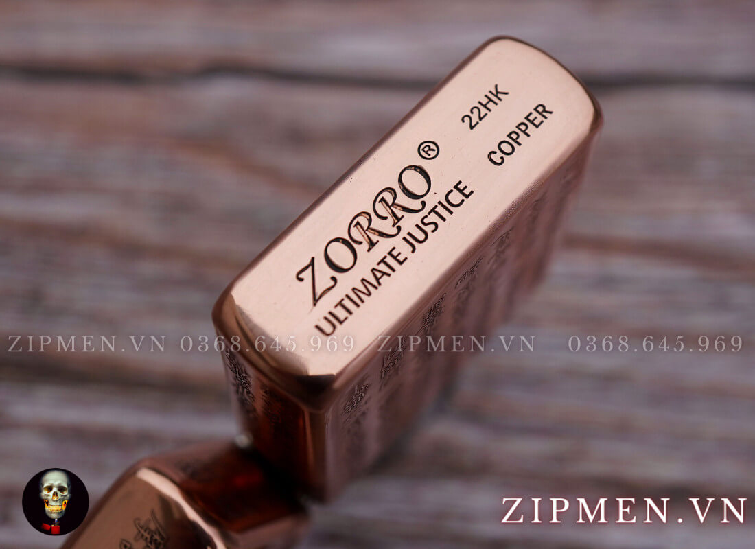 Bật lửa zorro copper bát nhã tâm kinh | Bật lửa zorro cao cấp chính hãng