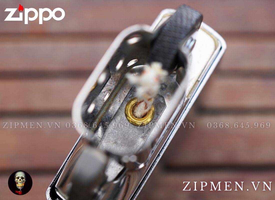 Bật lửa zippo vintage tái bản 1937 trắng nhám góc chính hãng z230