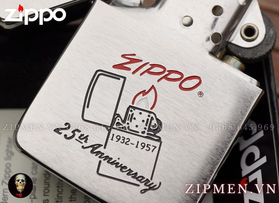 Hộp quẹt zippo replica tái bản 1941 chủ đề 25th anniversary | Bật lửa zippo cao cấp