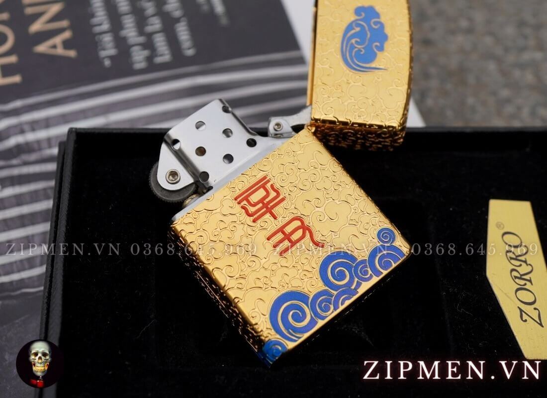 Bật lửa zorro hồng kông chủ đề trâu vàng cao cấp | Zorro trâu vàng chính hãng