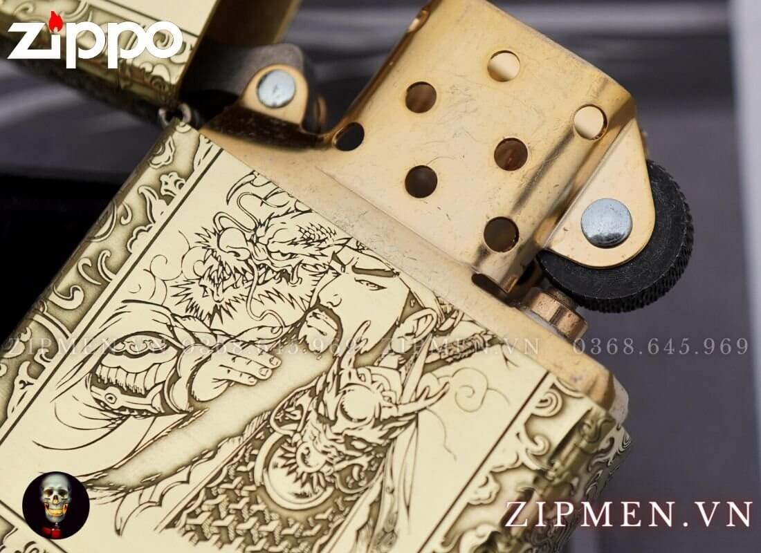 Bật lửa zippo armor vỏ dày hình mặt quan vân trường cao cấp chính hãng