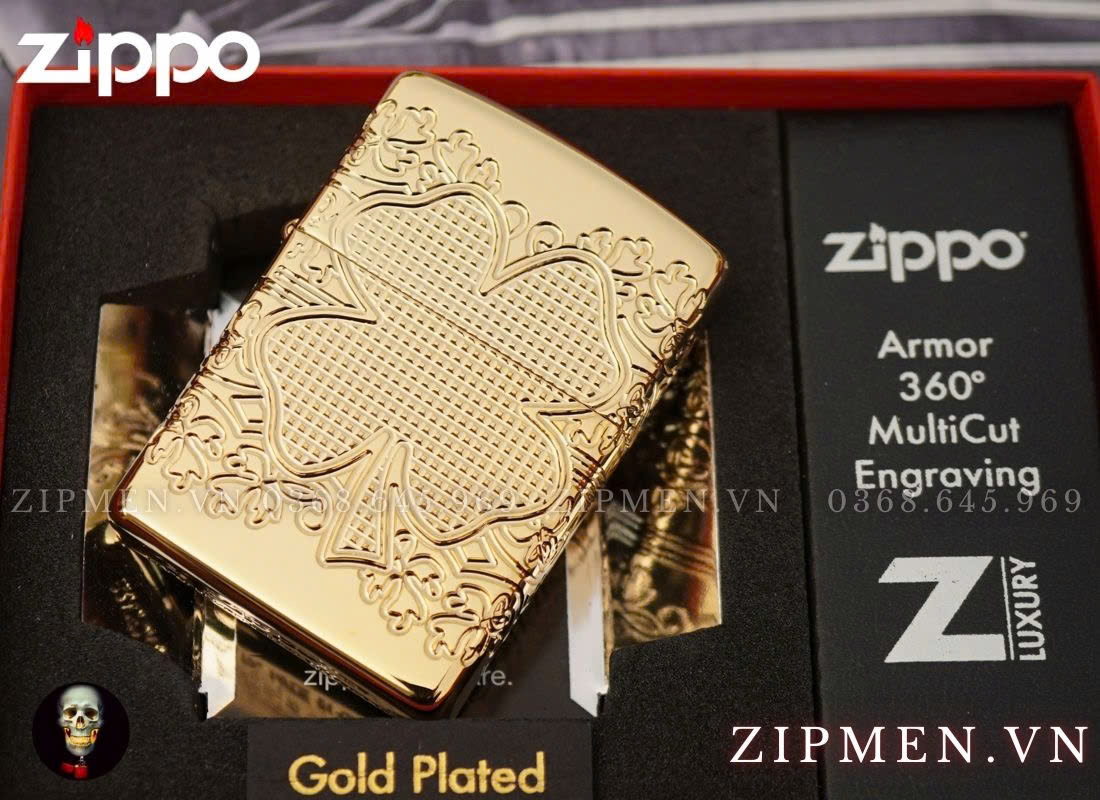 zippo 46301 elegant clover design