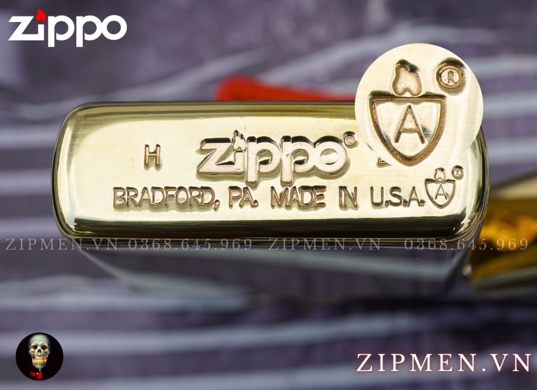 zippo armor 169 vàng bóng trơn
