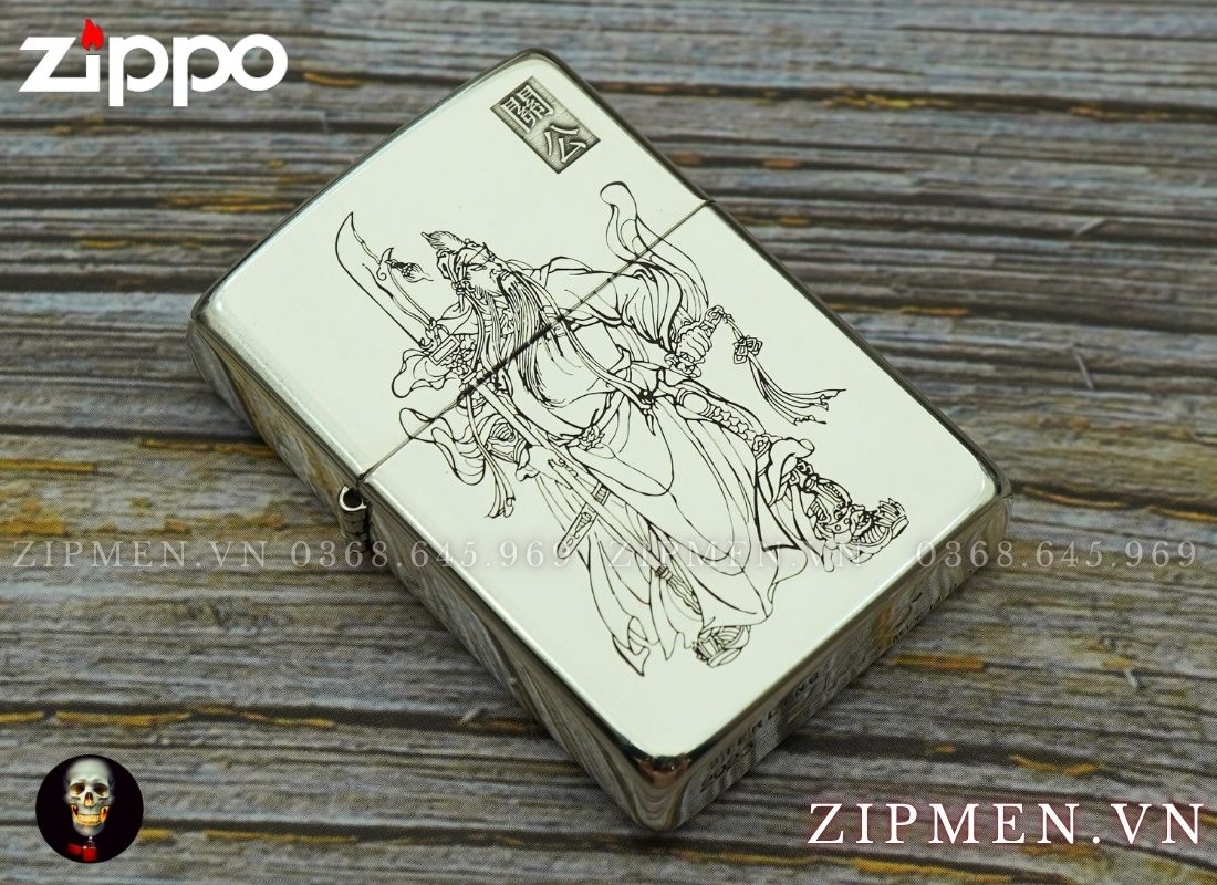 Zippo bạc khối quan công