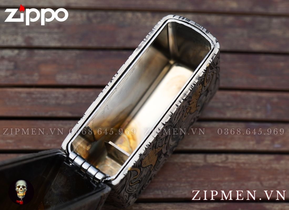 bật lửa zippo cá chép vượt ngũ môn bọc thép xuất Nhật