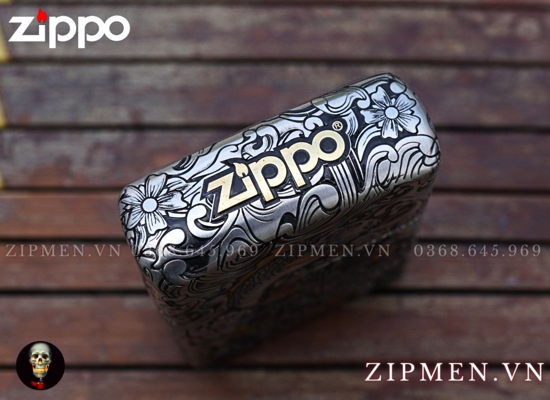 bật lửa zippo cá chép vượt ngũ môn bọc thép xuất Nhật