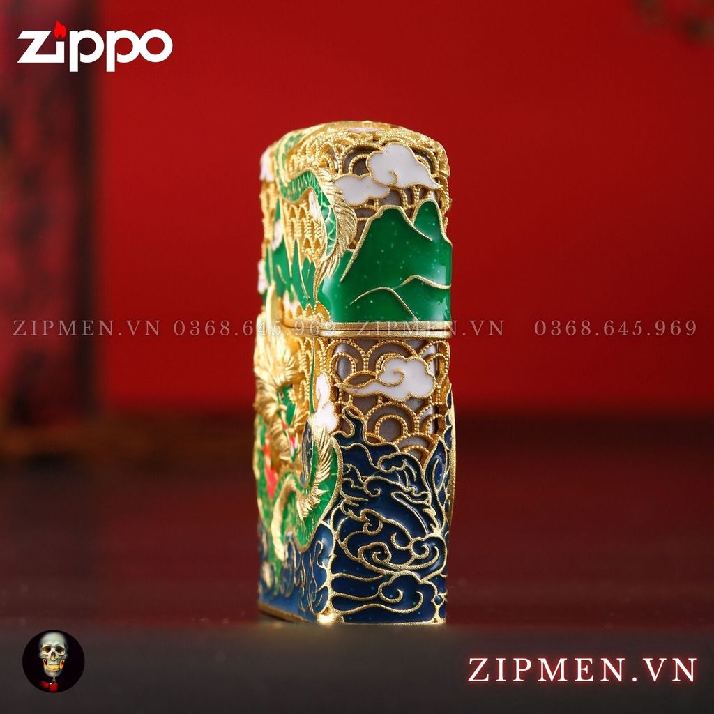 Bật lửa zippo xuất Nhật chủ đề rồng xanh