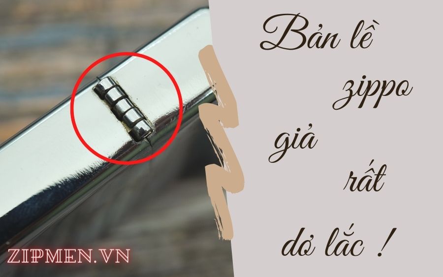 Ảnh bản lề Zippo fake