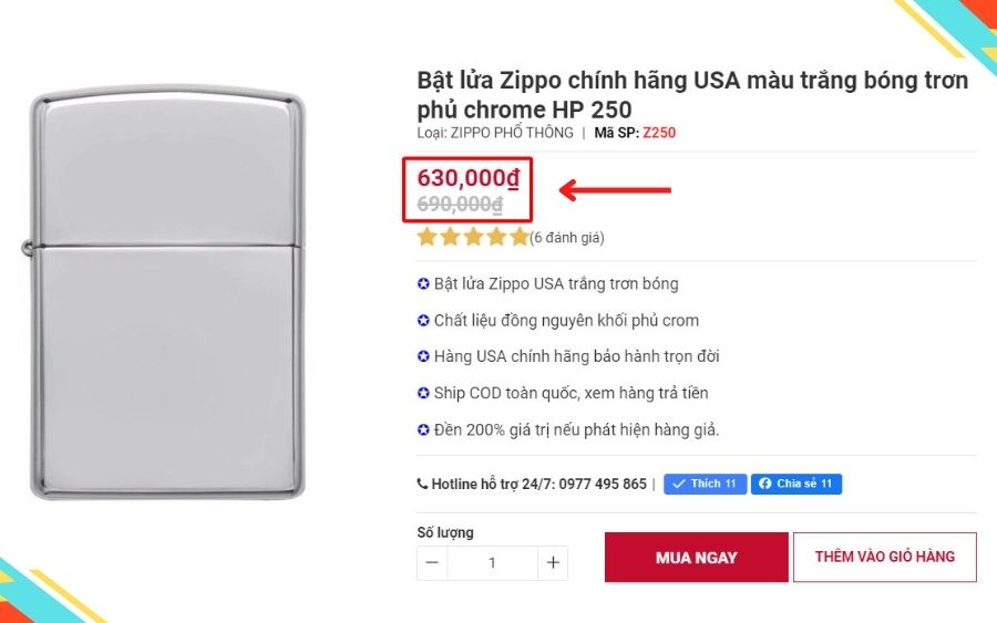 Zippo giá rẻ nhất tại shop bật lửa Zippo Zipmen