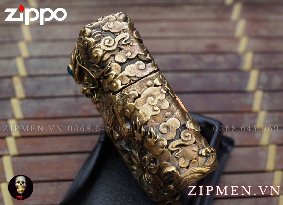 zippo cao cấp xuất Nhật chủ đề tứ linh