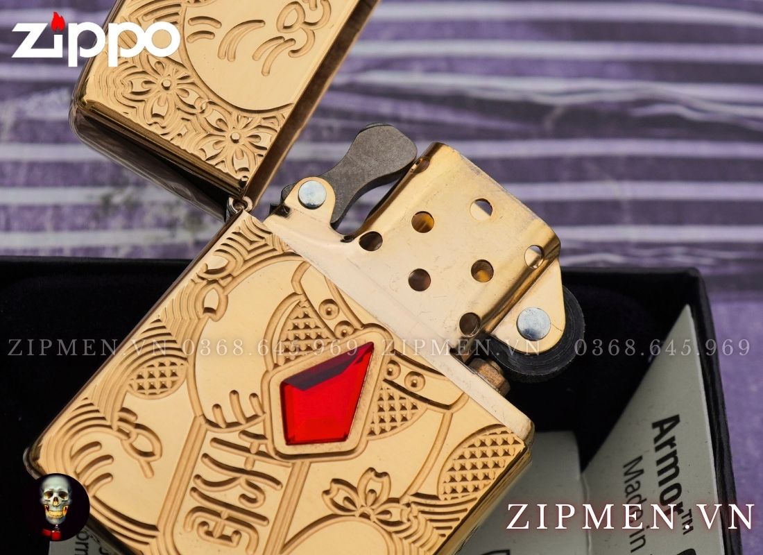 Zippo armor mèo thần tài cao cấp