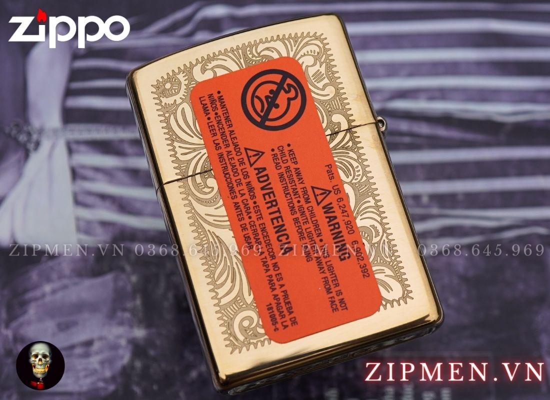 Zippo hoa ven Ý Venetian Z352B màu vàng Brass