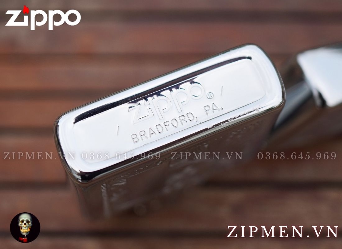 Bật lửa zippo usa cổ xưa năm 1980 chủ đề Hoa Ven Ý