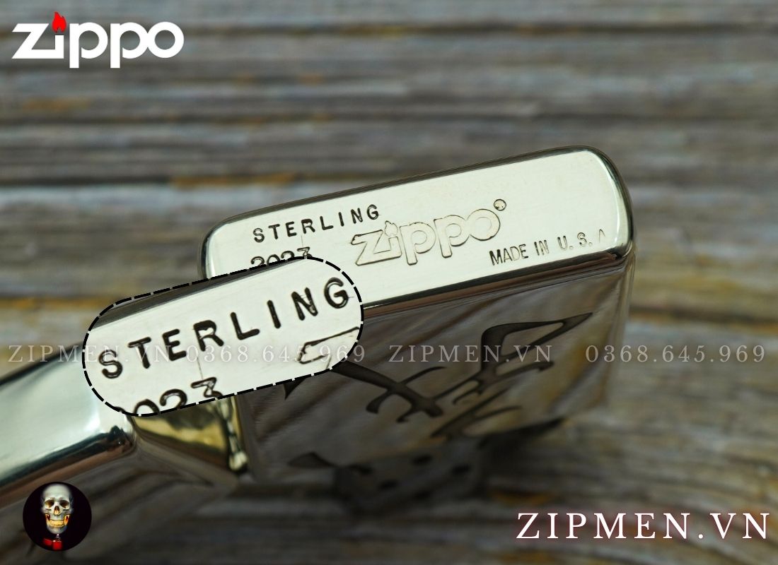 Zippo bạc khối quan công