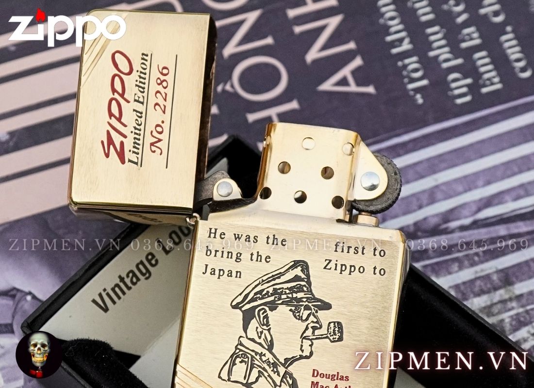 Bật lửa zippo vintage tái bản 1937 chủ đề thống tướng Hoa Kỳ