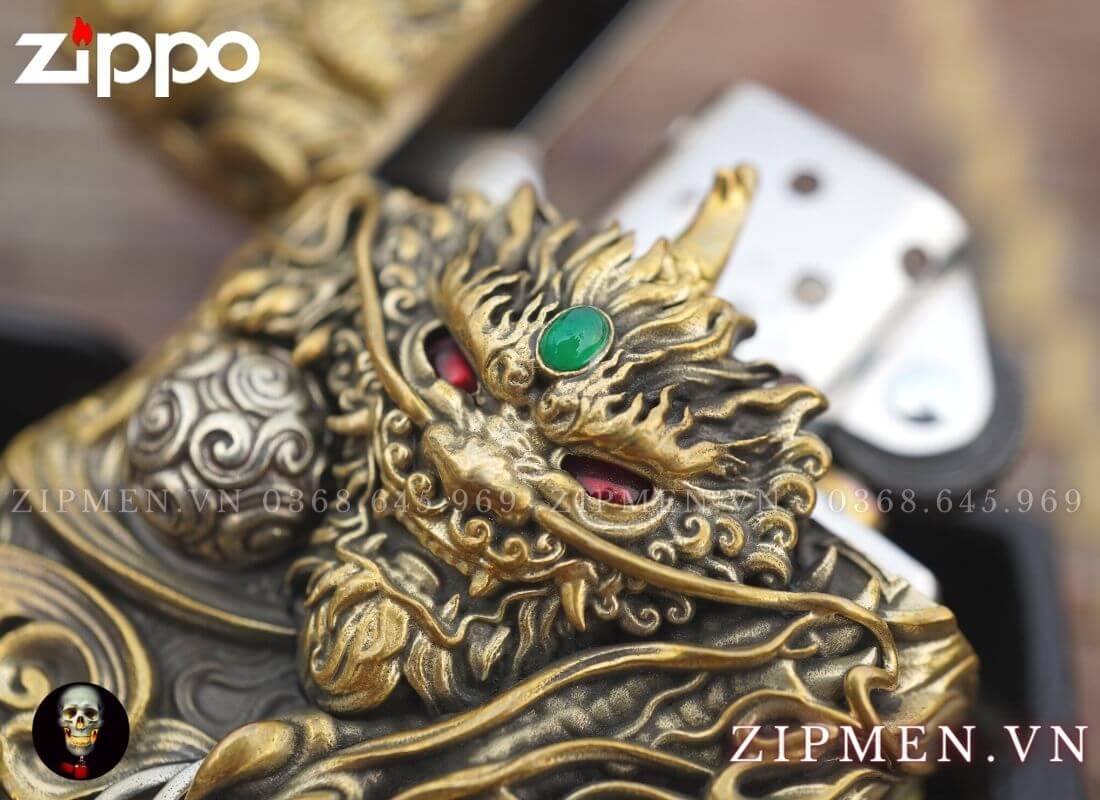 zippo hình ty hưu tiền vàng may mắn