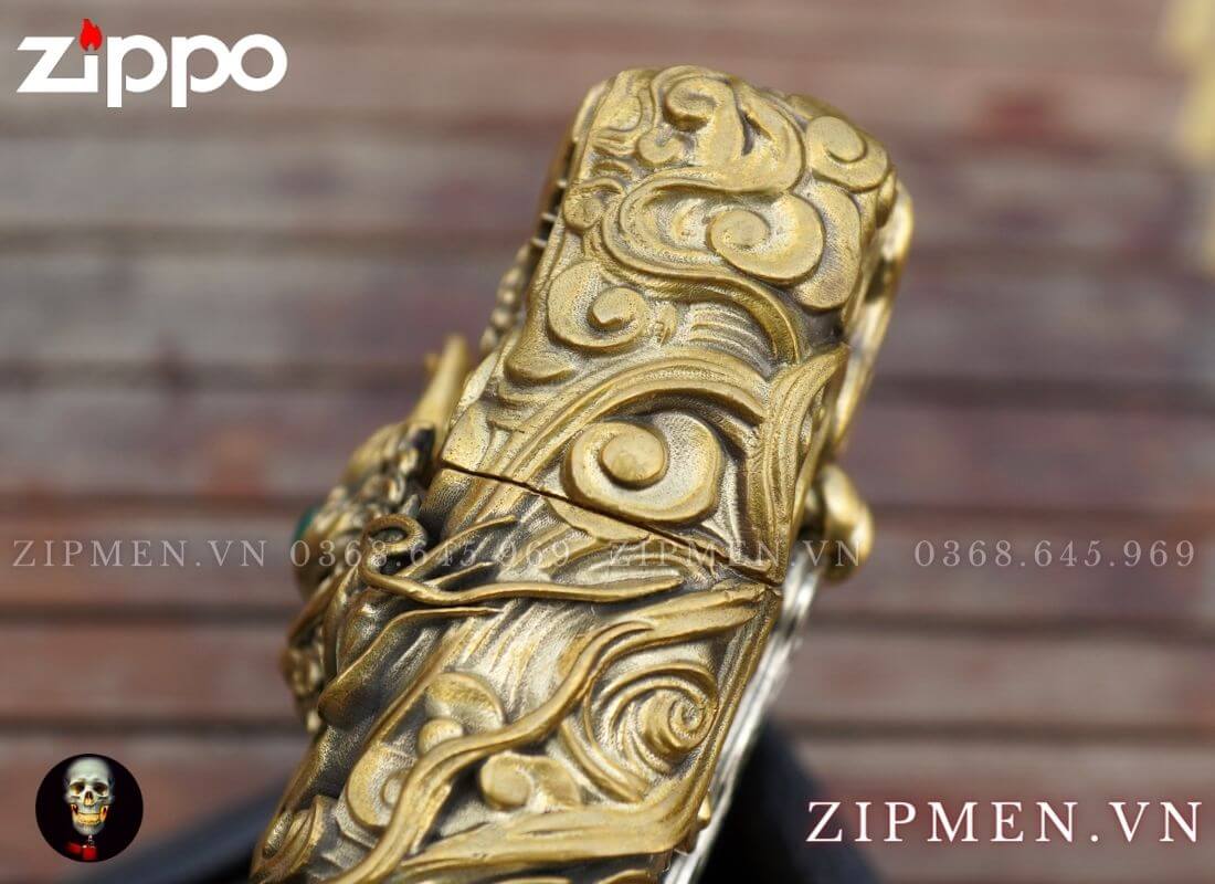 zippo hình ty hưu tiền vàng may mắn