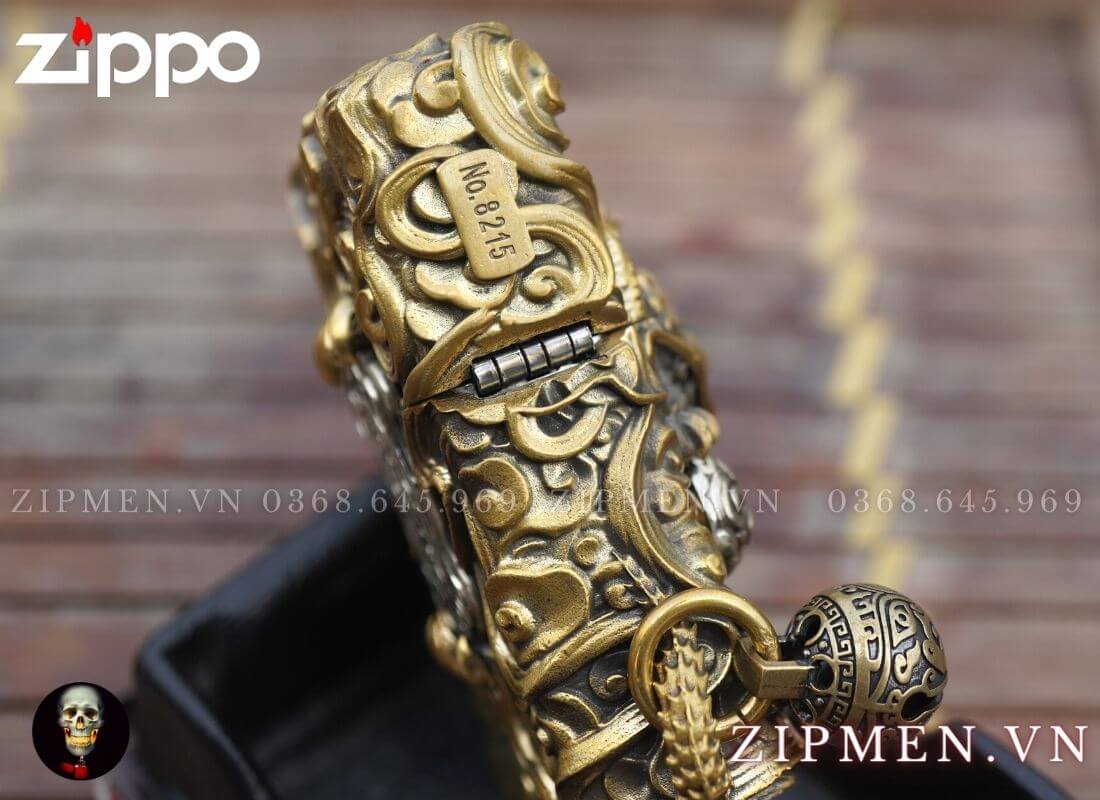 zippo hình ty hưu tiền vàng may mắn