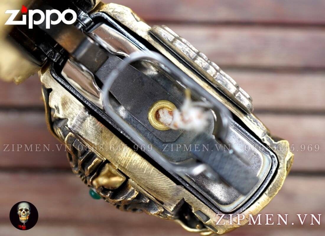 zippo hình ty hưu tiền vàng may mắn