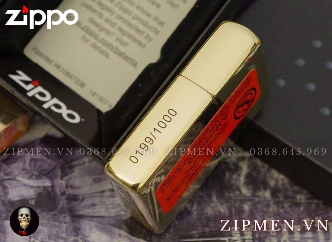 Hộp quẹt zippo usa chính hãng logo Ferrari