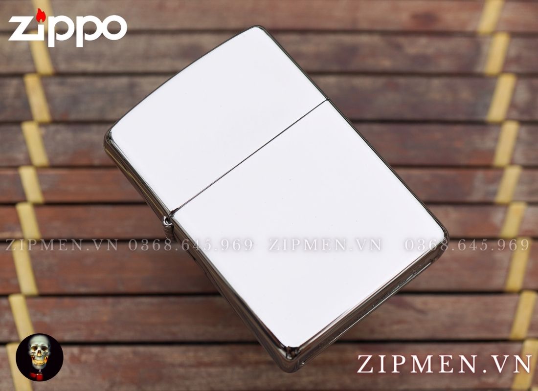 zippo z250 trắng bóng trơn