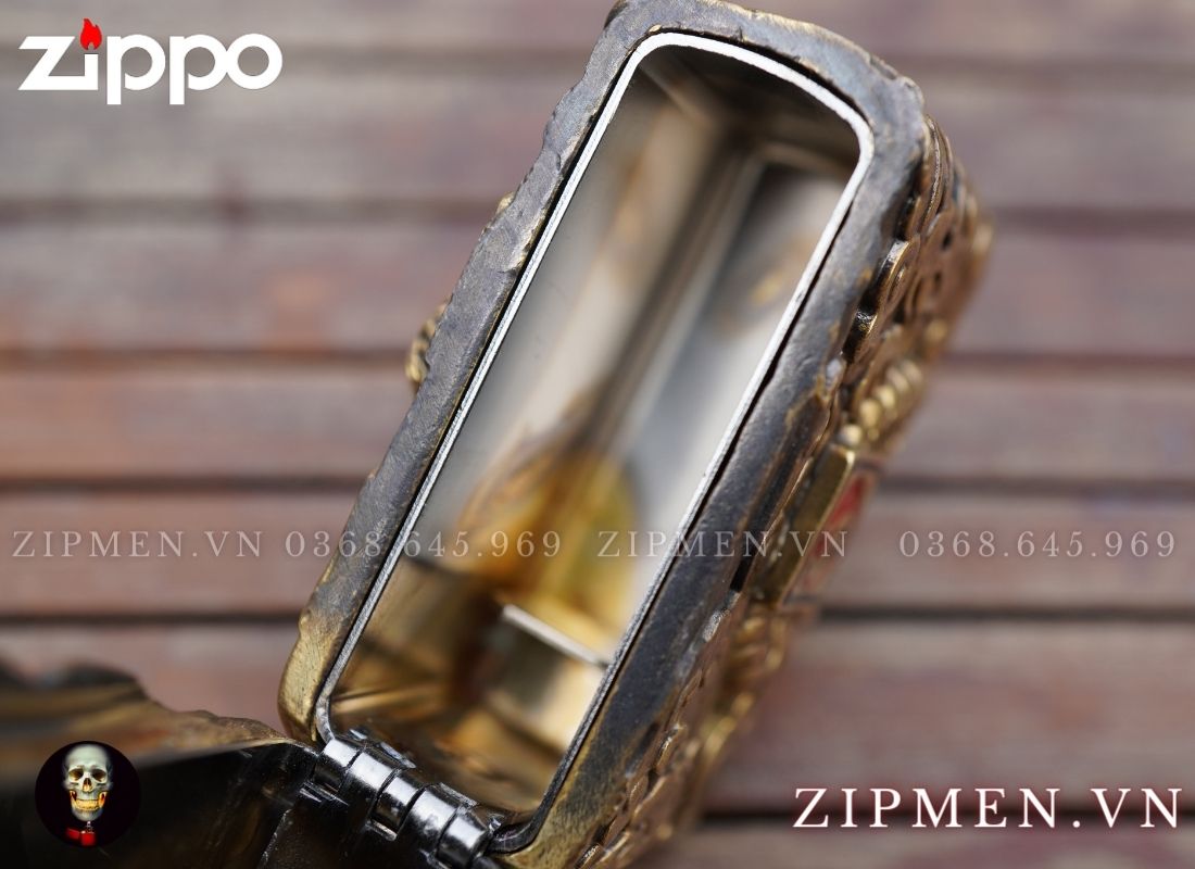 zippo cao cấp xuất Nhật chủ đề tứ linh
