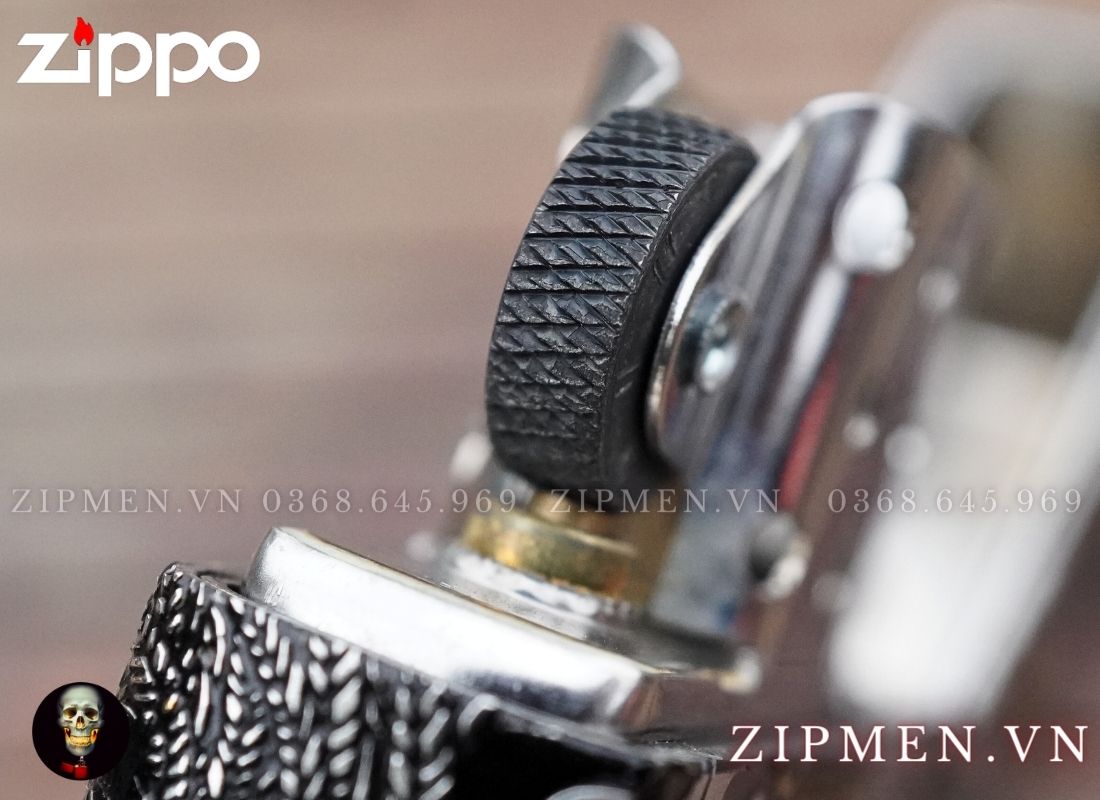 Bật lửa zippo xuất Nhật bọc thép trắng chủ đề chim phượng hoàng